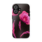 Floral iPhone Case | Tough Cases with Pink Poppy Design, Elegant Flower Phone Cover, Gift for Her, Spring Accessories, Chic Tech