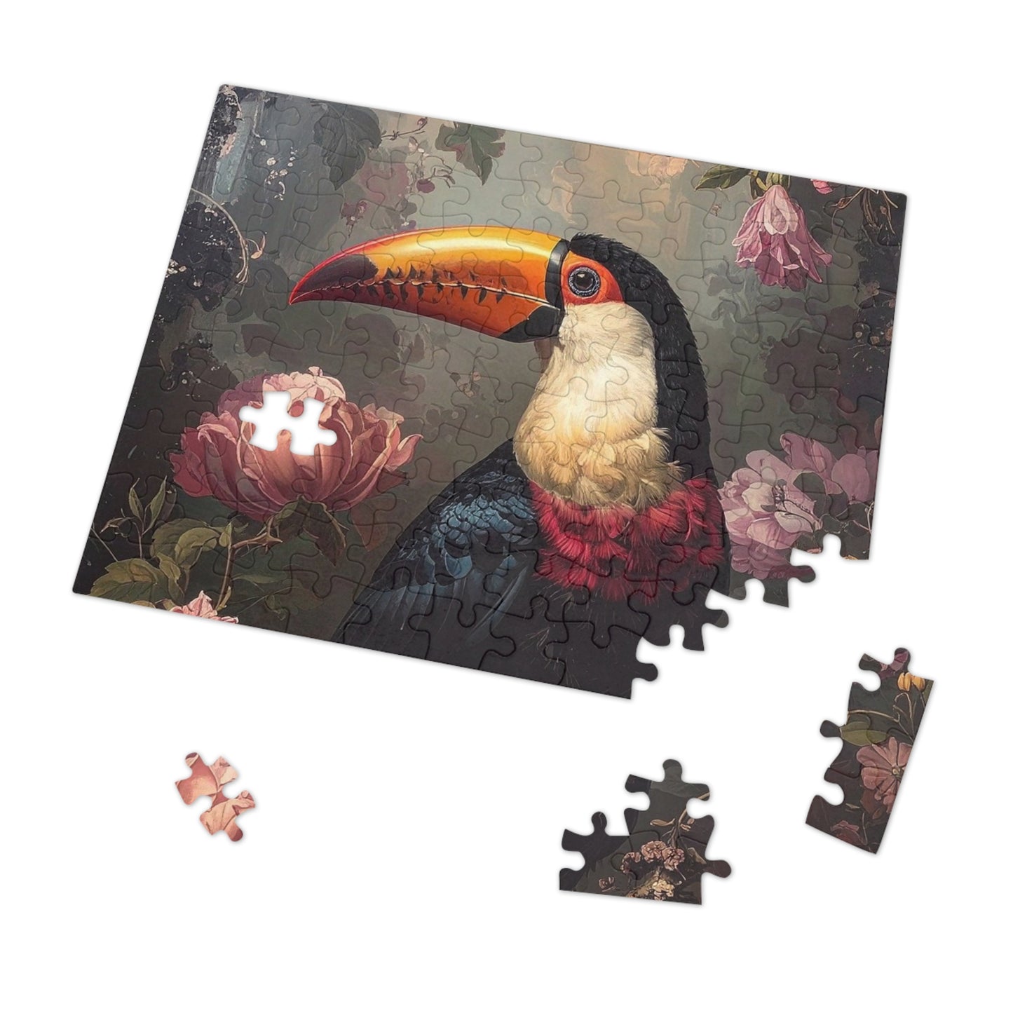 Vibrant Toucan Jigsaw Puzzle with Tin - Bird Lovers Gift, Home Decor, Family Activity, Tropical Art, Unique Presents