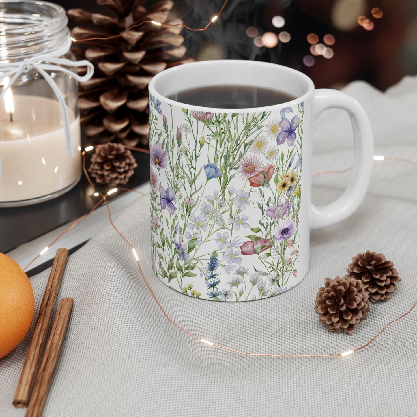 Ceramic Mug, (11oz, 15oz) - wildflowers