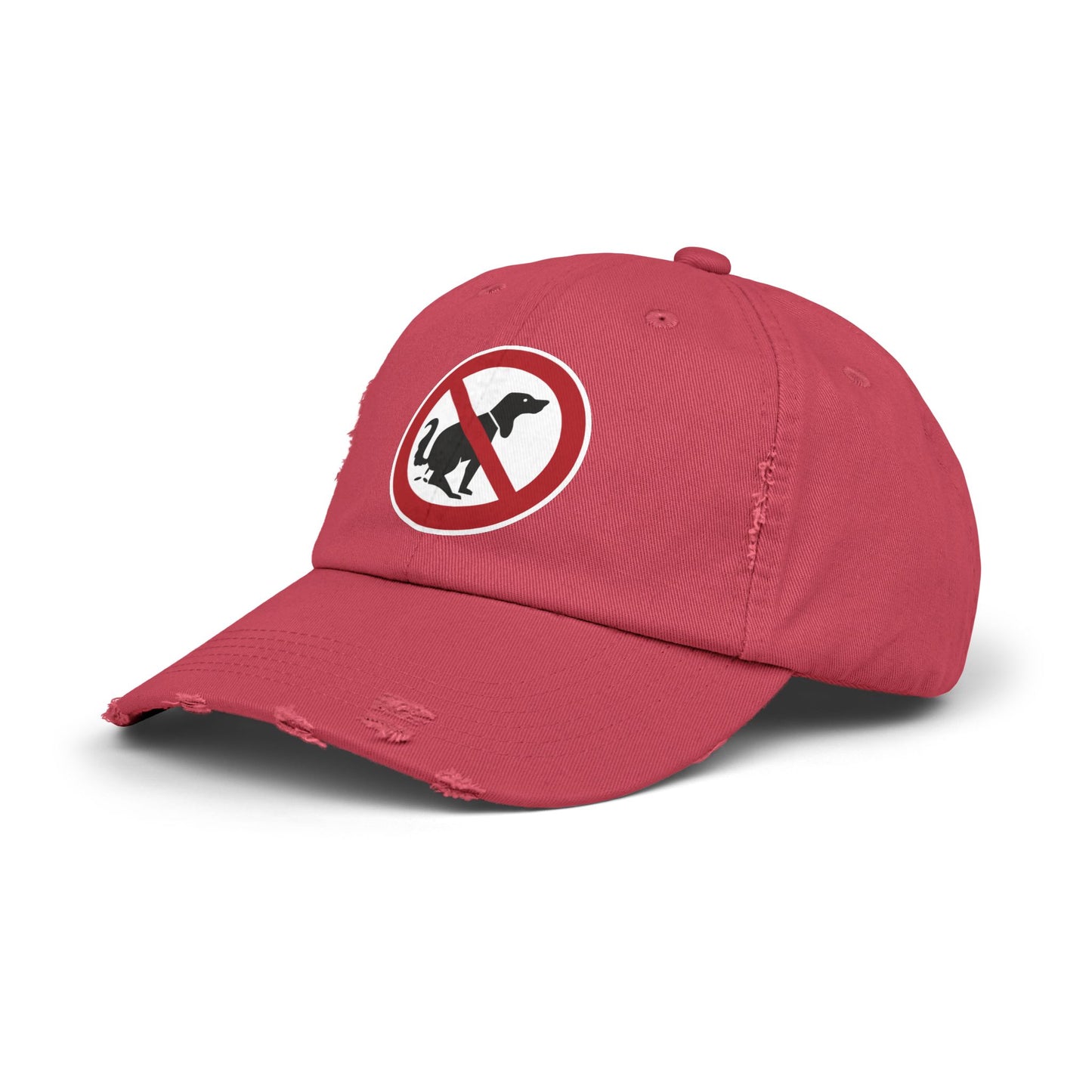 Unisex Distressed Cap with No Dogs Allowed Design | Casual Wear, Dog Owners Gift, Trendy Cap for Pet Lovers, Outdoor Style