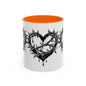 Gothic Heart Mug, Unique Art Coffee Cup for Gifting, Gothic Home Decor, Perfect for Friends, Gothic Style Drinkware