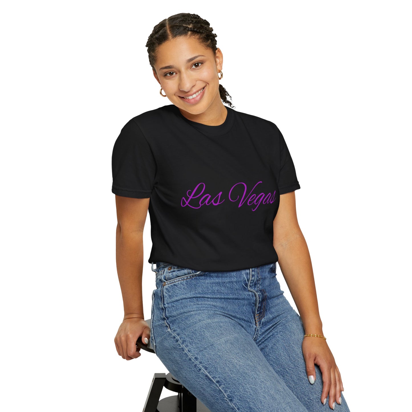 Las Vegas Floral Unisex Garment-Dyed T-Shirt | Vacation Tee, Travel Shirt, Summer Outfit, Gift for Travelers, Retro Las Vegas Design