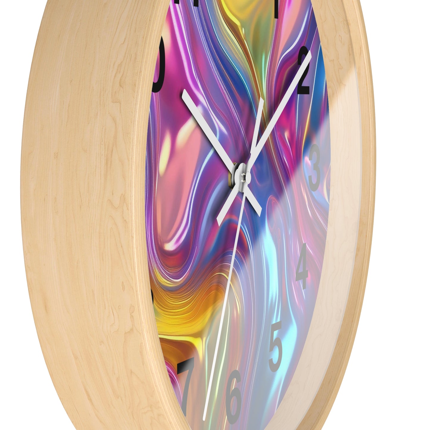 Vibrant Swirl Wall Clock – Colorful Home Decor, Modern Art Clock, Unique Gift, Living Room Accent, Abstract Wall Art