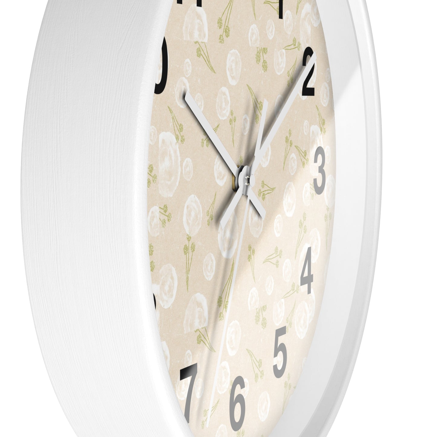 Chic Floral Wall Clock, Home Decor, Modern Design, Gift for Her, Wall Art, Boho Style, Timepiece