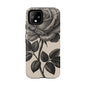 Black Rose Phone Case, Tough Cases with Floral Design, Elegant Tech Accessory, Gift for Flower Lovers, Stylish Protection