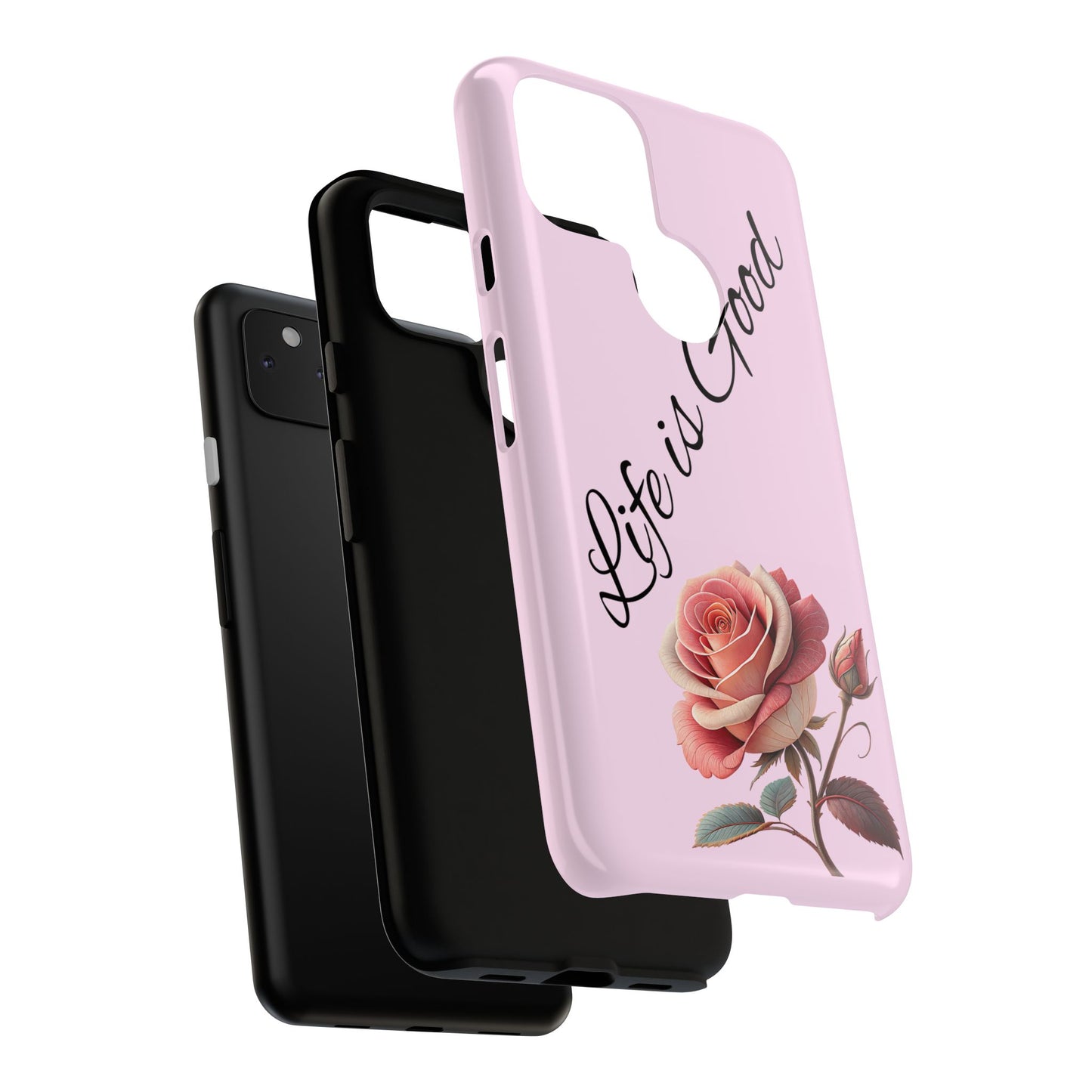 Roses & Positivity Phone Case - Floral Design, Life is Good, Tough Cases for Everyday Wear, Gift for Friends, Mother's Day, Spring [...]