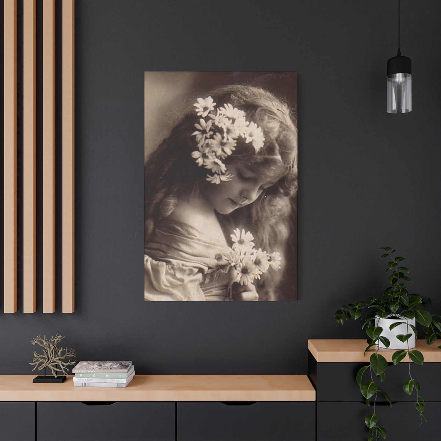 Vintage Floral Portrait Canvas