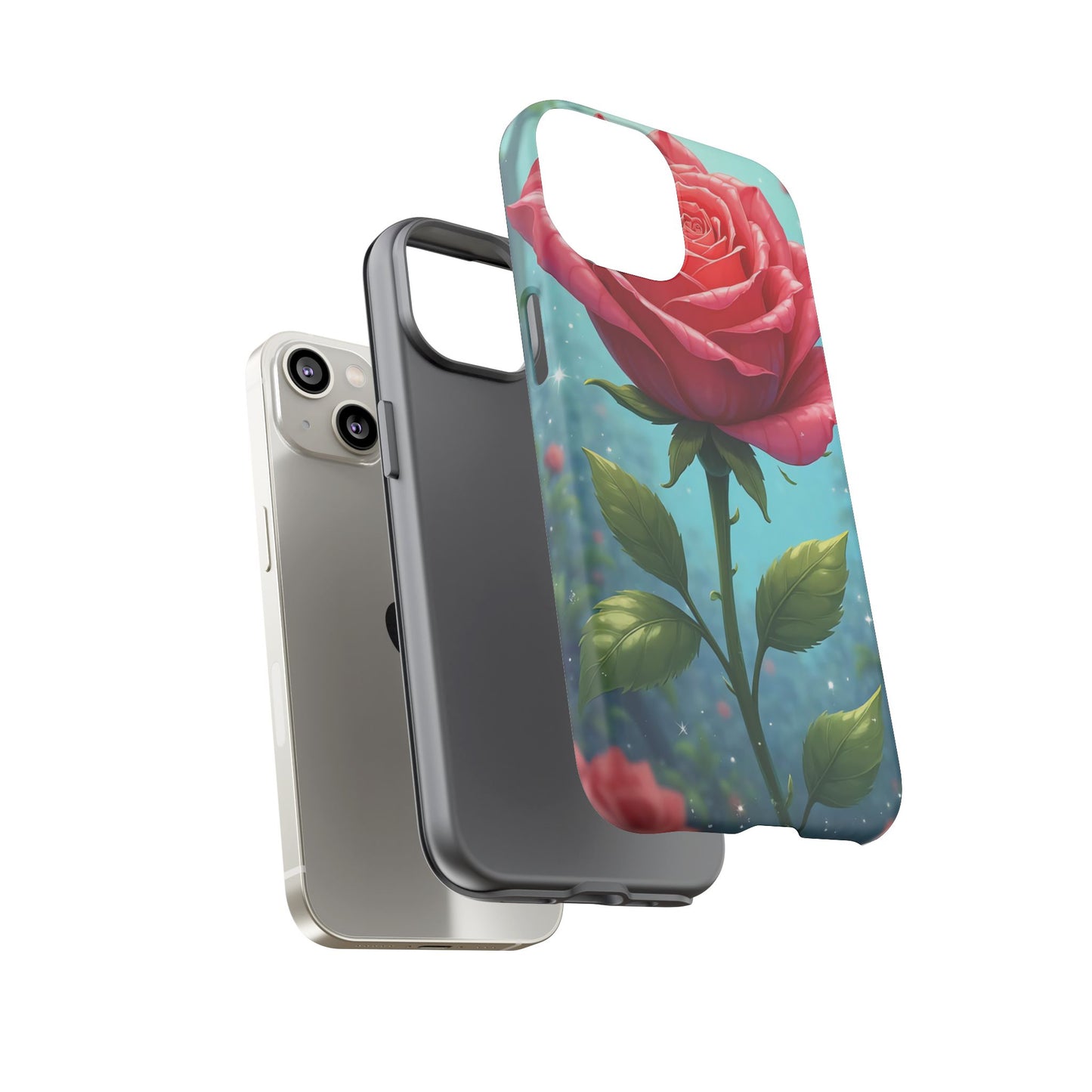 Floral Phone Case, Tough Cases with Elegant Rose Design, Stylish iPhone Cover, Rose Flower Gift for Nature Lovers, Unique Mobile Accessories