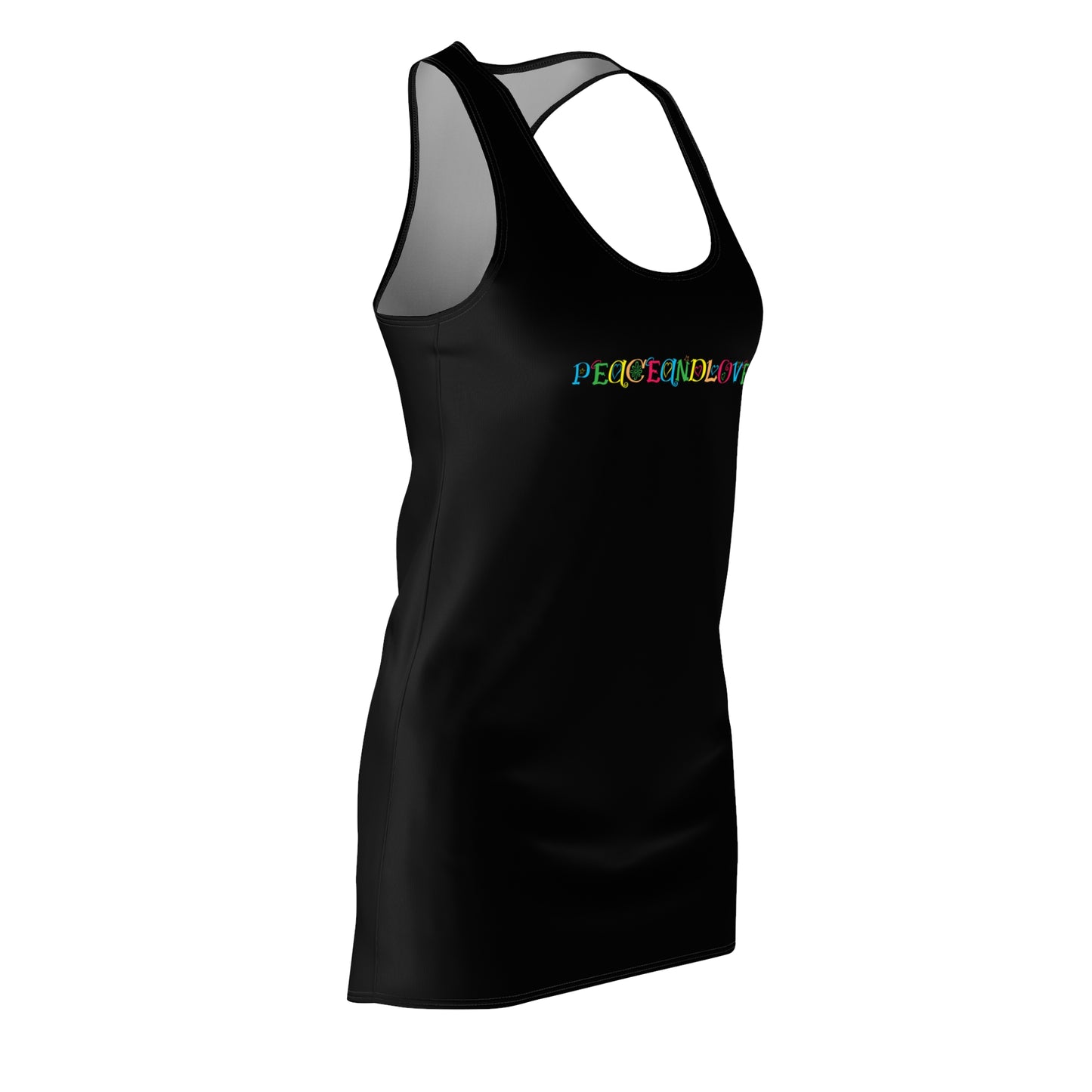 Peace and Love Women's Racerback Dress, Casual Summer Dress, Festival Attire, Everyday Wear, Inspirational Clothing, Gift for Her