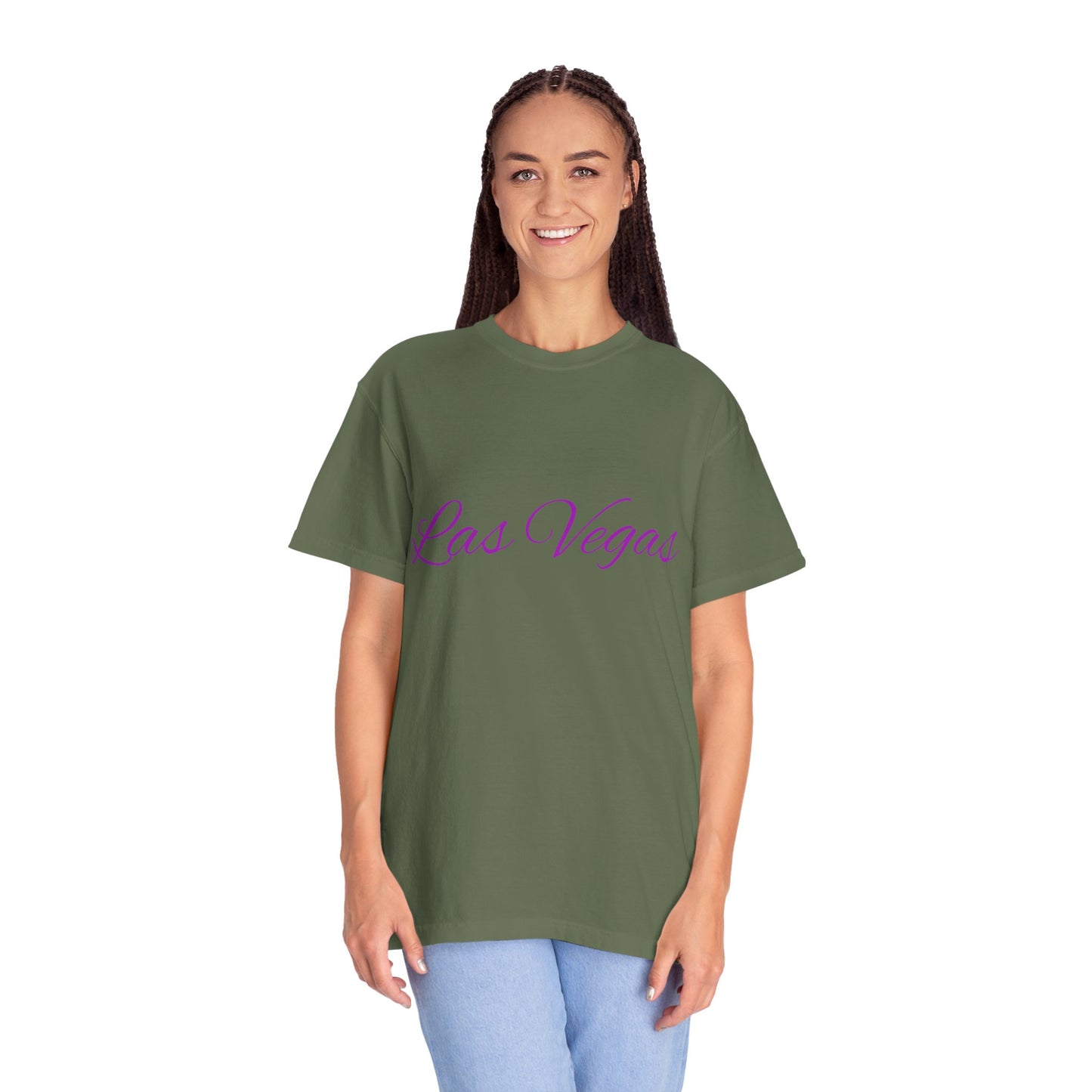 Las Vegas Floral Unisex Garment-Dyed T-Shirt | Vacation Tee, Travel Shirt, Summer Outfit, Gift for Travelers, Retro Las Vegas Design