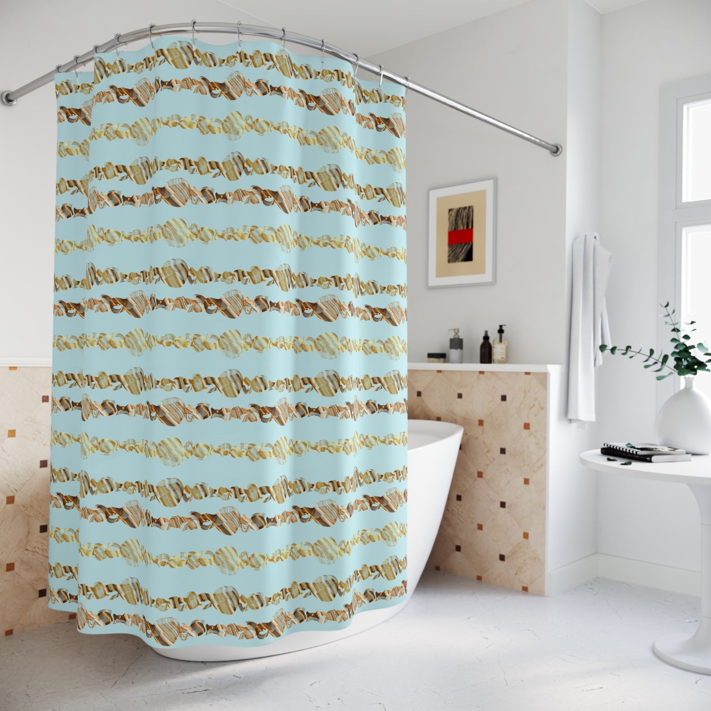 Shower Curtains Gold and Blue