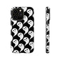 Ghost Pattern Phone Case, Cute Ghost Cell Phone Cover, Halloween Accessory, Spooky Gift, Black and White Phone Case