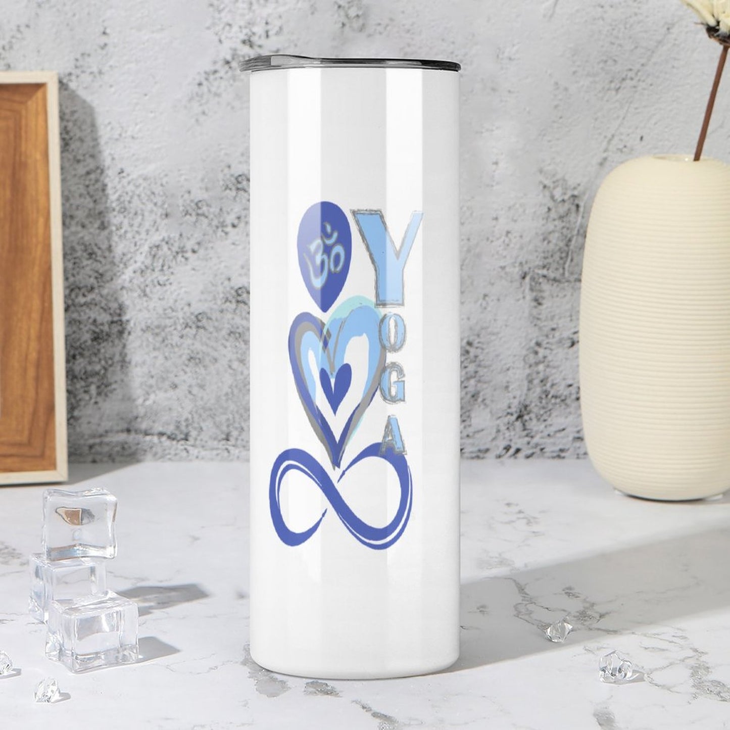 20oz Skinny Stainless Steel Straight Cup-With Lid