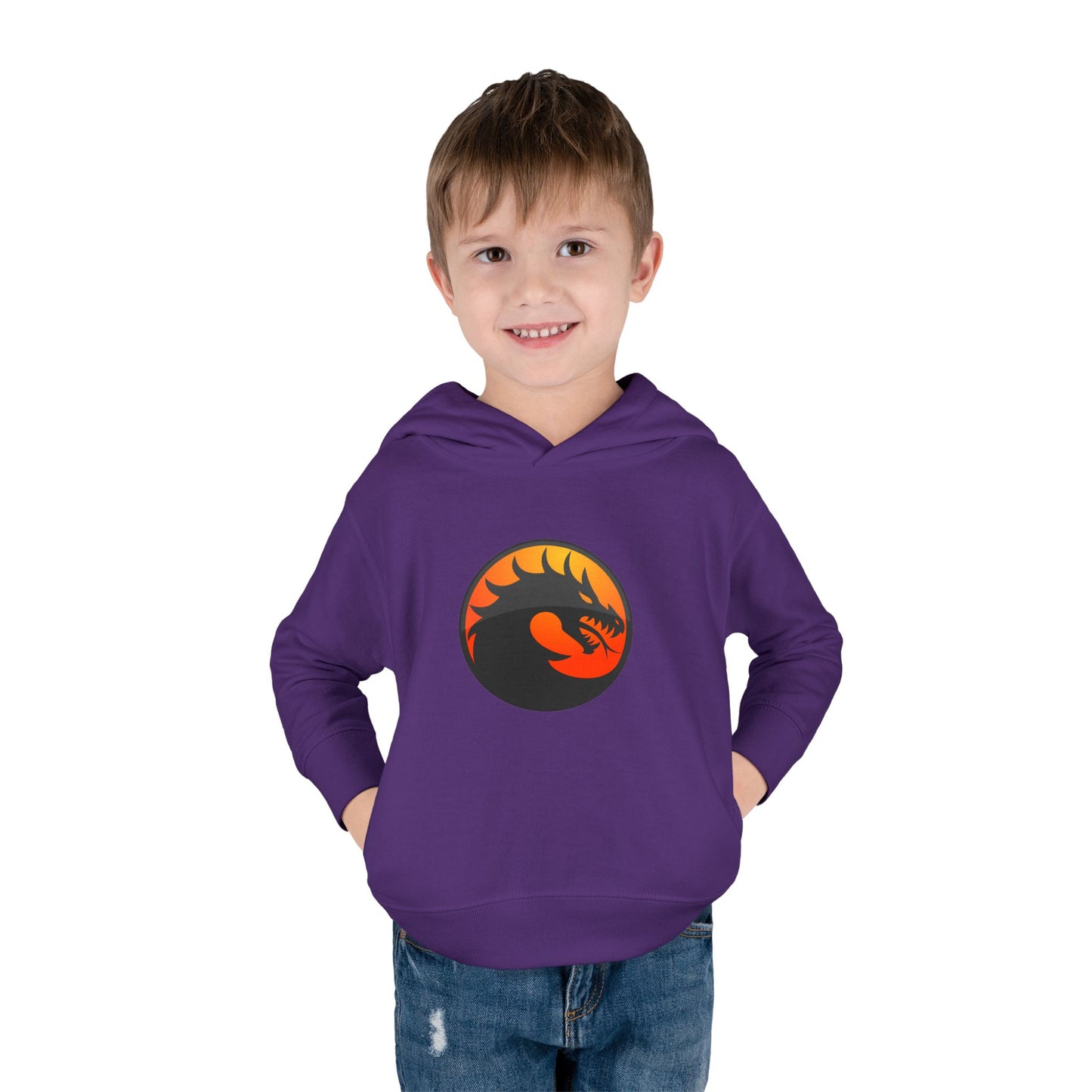 Toddler Fleece Hoodie with Dragon Design, Cozy Kids Pullover, Perfect for Playtime, Birthday Gift, Halloween Costume, Dragon Lover Apparel