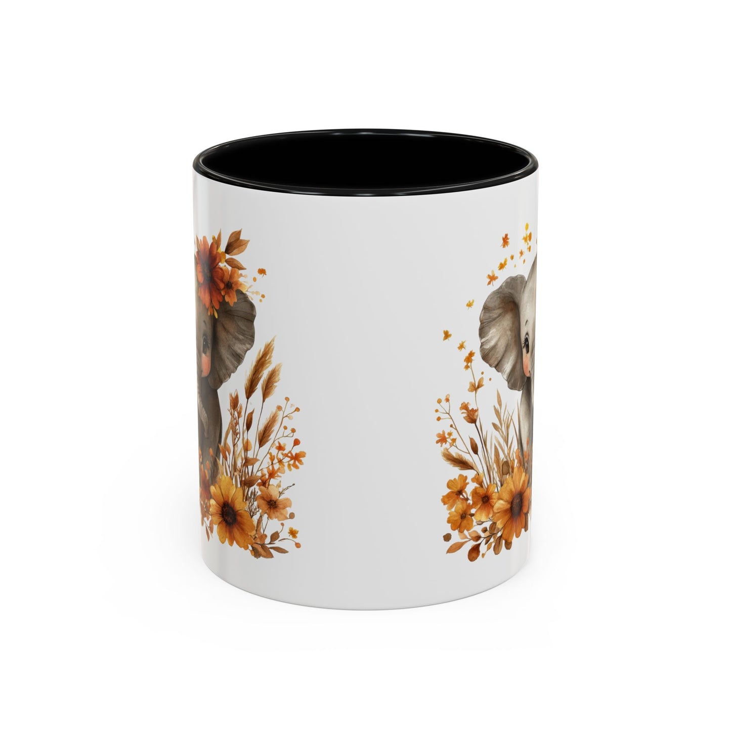 Adorable Elephant Floral Coffee Mug, Cute Animal Mug, Coffee Lover Gift, Kids Mug, Baby Shower Decor