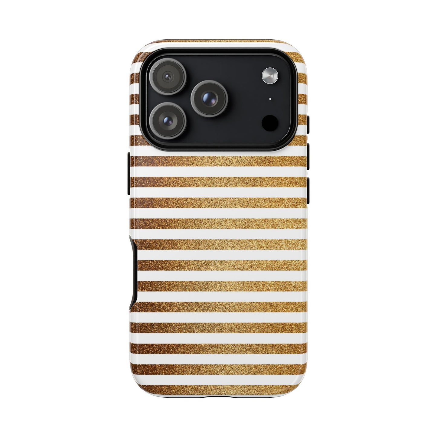 Glamorous Gold Striped Phone Case | Tough Cases, Stylish Phone Cover, Chic Accessories, Gift for Her, Fashionable Tech