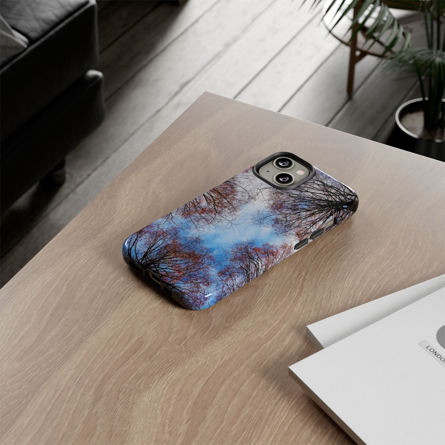 Skyward Trees Phone Case — Nature Forest Canopy Protective Tough Case