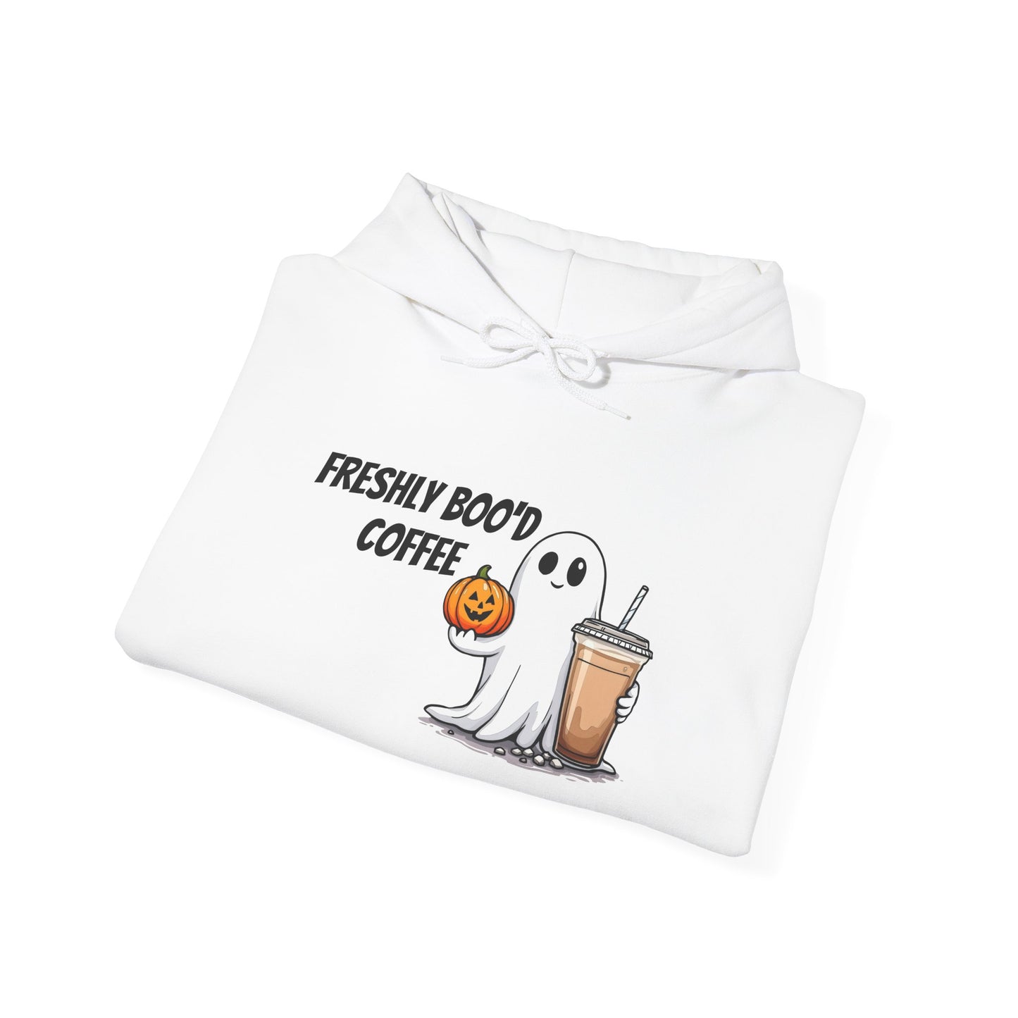 Ghostly Coffee Unisex Hoodie, Halloween Sweatshirt, Cute Fall Apparel, Cozy Casual Wear, Gift for Coffee Lovers, Fun Spooky Style