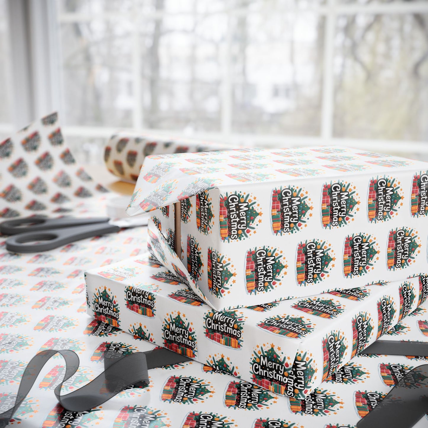 Festive Wrapping Paper, Holiday Gift Wrap, Merry Christmas Design, Party Supplies, Eco-Friendly Gift Wrap, Seasonal Celebrations