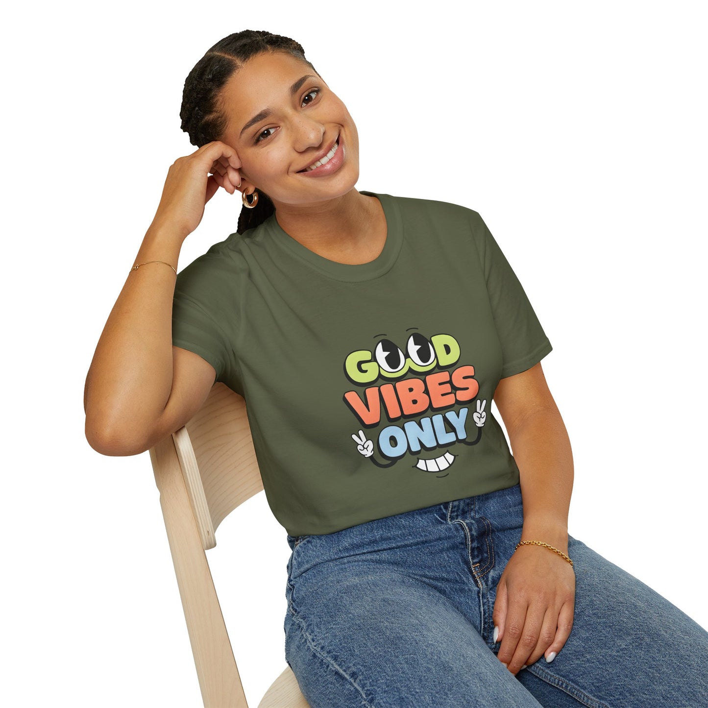 Good Vibes Only T-Shirt — Retro Smiley Graphic Tee