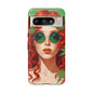 Vibrant Phone Case with Retro Greenery Design, Trendy Case for Casual Look, Gift for Her, Summer Vibes, Unique Phone Accessory