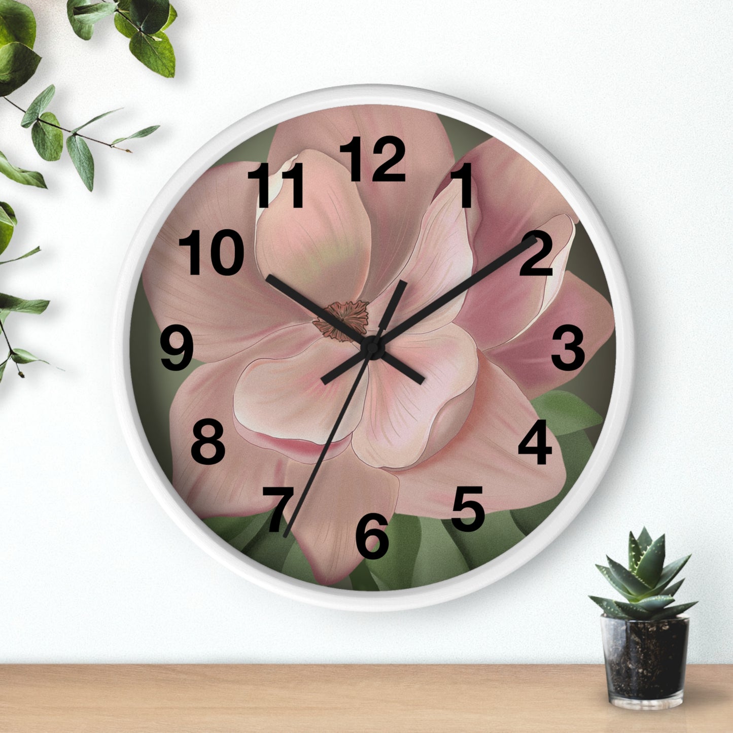 Floral Wall Clock - Elegant Timepiece, Home Decor, Gift for Flower Lovers, Mother's Day, Spring Decor, Nature Inspired