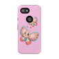Cute Butterfly Phone Case, Tough Phone Cover, Girly Phone Accessory, Unique Gift for Her, Kids Phone Case, Floral Design Case