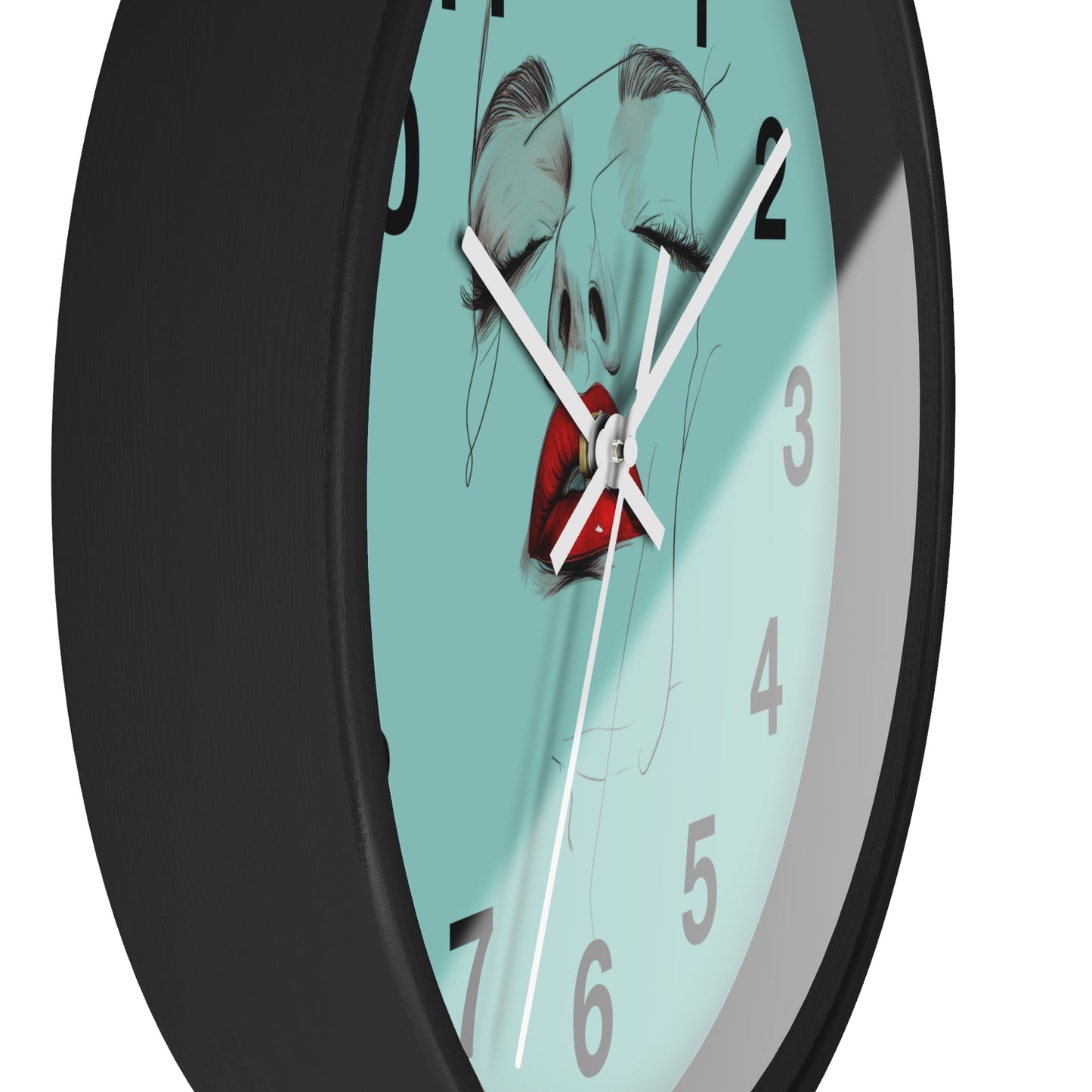 Modern Art Wall Clock - Abstract Lips Design, Home Decor, Gift for Her, Unique Wall Decor, Feminine Artwork, Stylish Timepiece