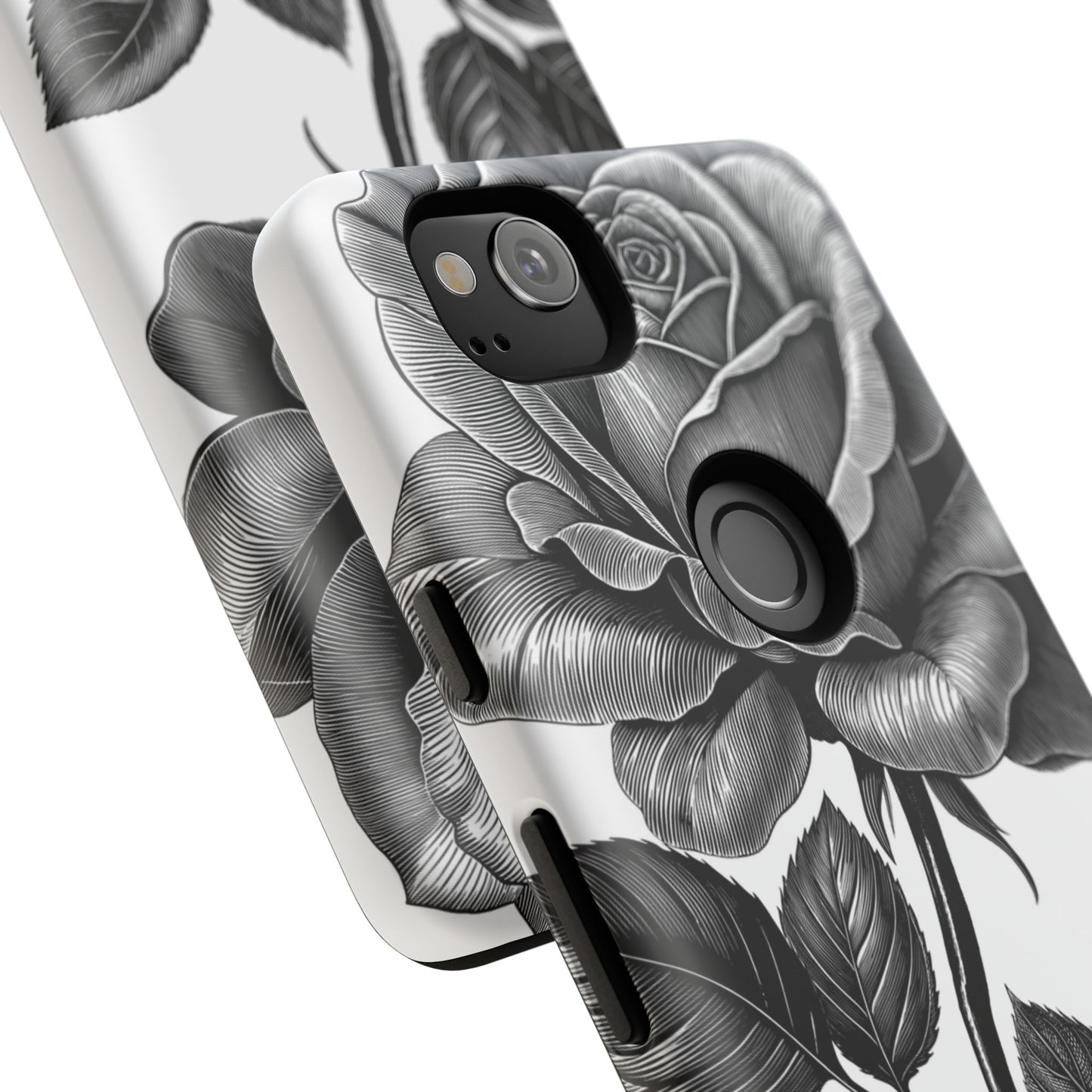 Elegant Floral Phone Case - Tough Cases, Black Rose Design, Floral Phone Cover, Stylish Phone Accessory, Gift for Her, Mother's Day