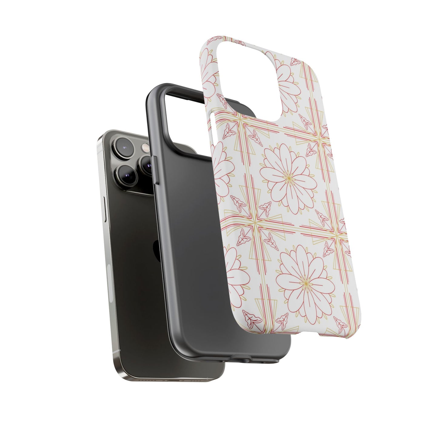 Floral Pattern Phone Case - Stylish Tough Case, Flower Design, Cute Mobile Cover, Phone Accessory, Gift for Her, Spring Style