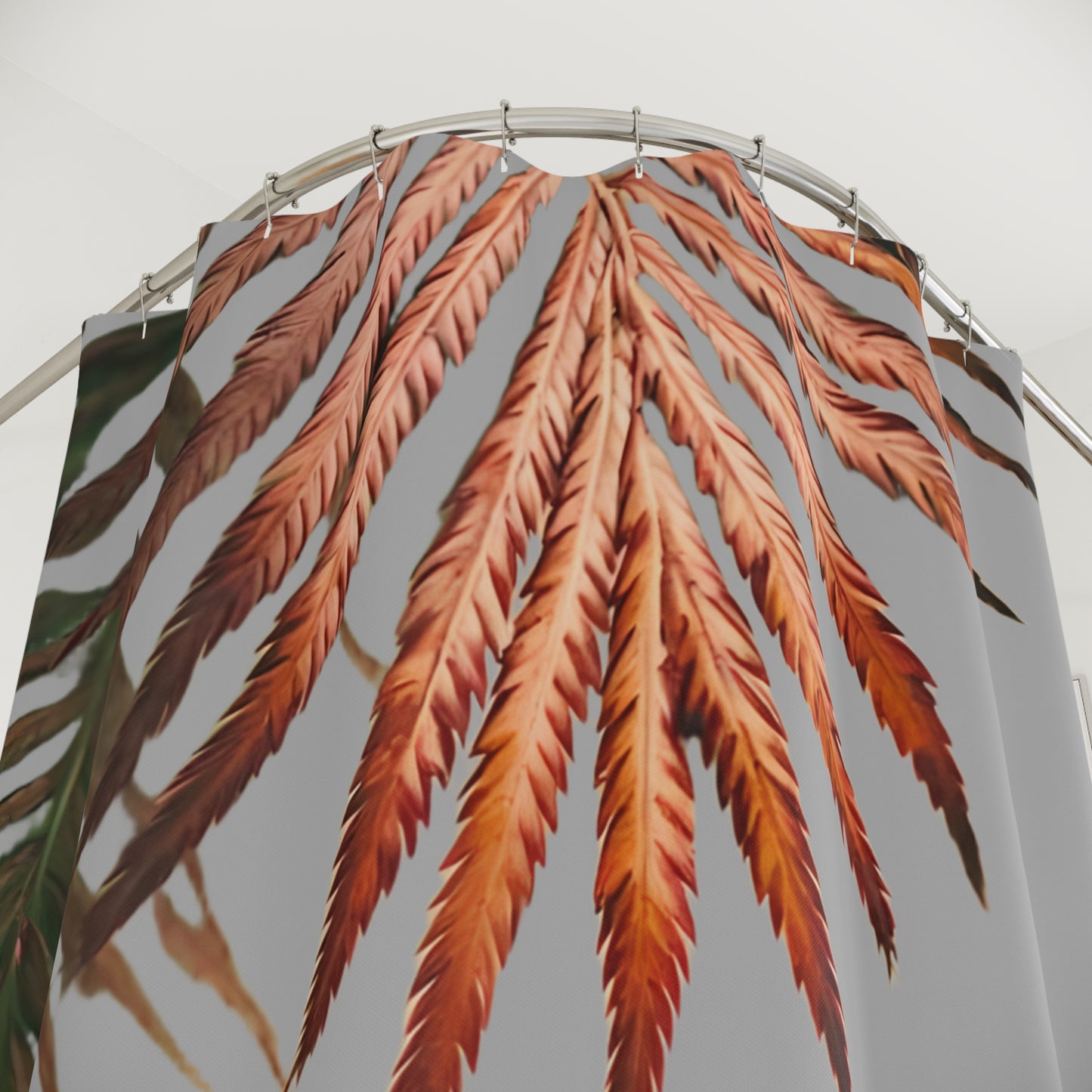 Tropical Leaves Shower Curtain, Boho Bathroom Decor, Nature Inspired Home, Botanical Print, Unique Gift for Eco Lovers