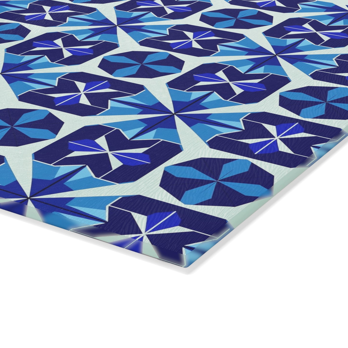 Blue Moroccan Tile Glass Cutting Board — Decorative Kitchen Chopping Board