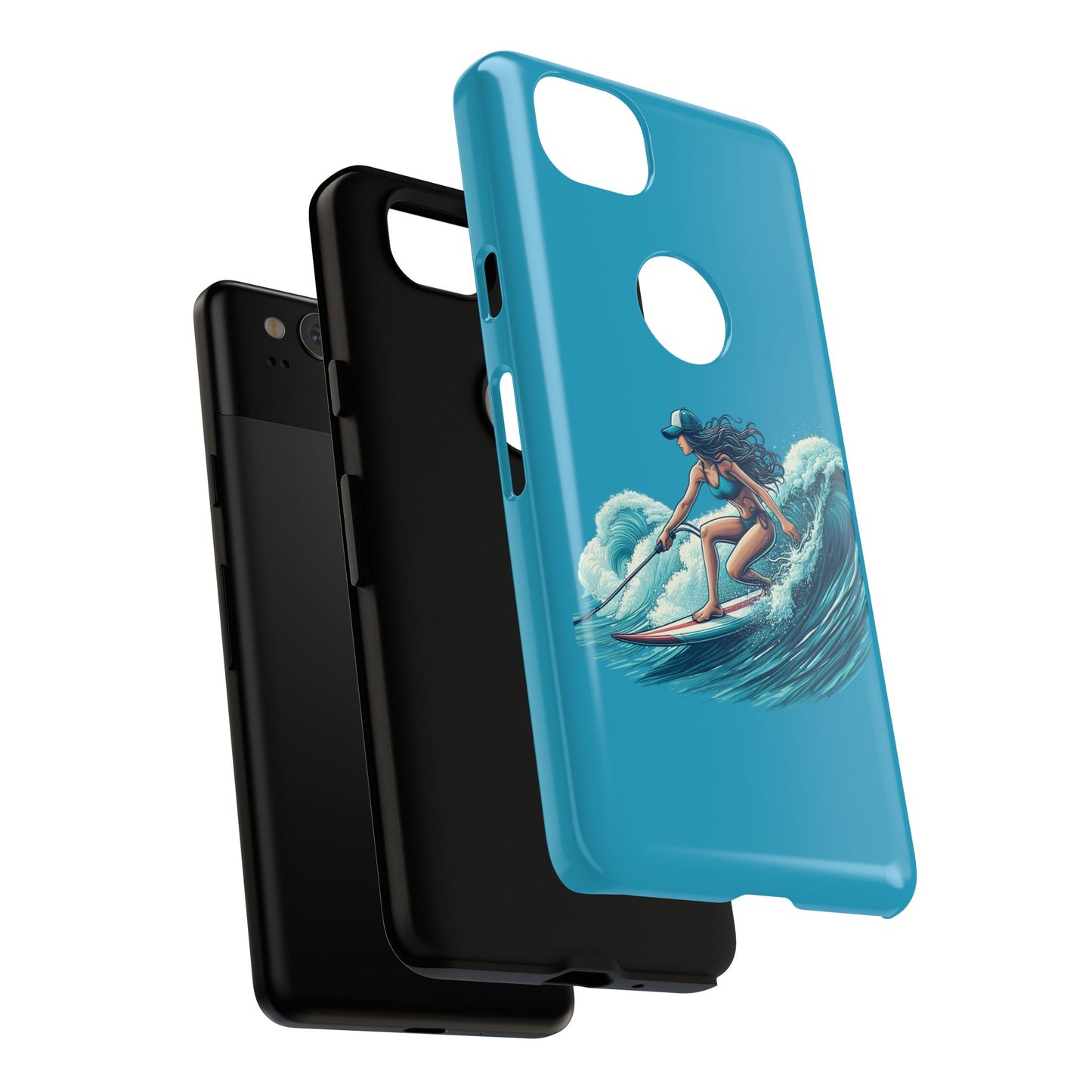 Surfing Phone Case, Coastal Vibes Phone Cover, Tough Cases for Beach Lovers, Ocean Art Phone Accessories, Summer Gift Idea