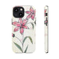 Floral Phone Case with Elegant Pink Lilies, Cute Floral Accessories, Phone Protection, Gift for Her, Stylish Cell Phone Cover