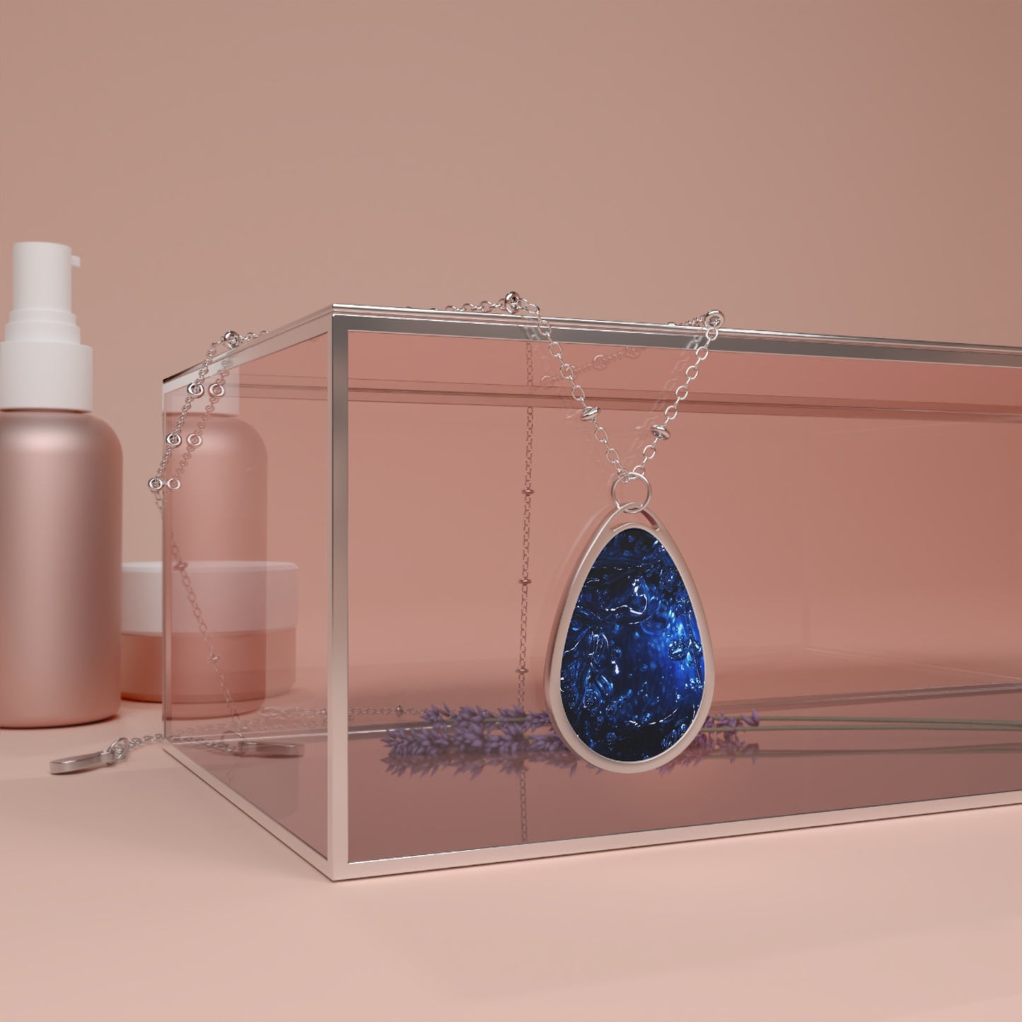 Oval Necklace Blue