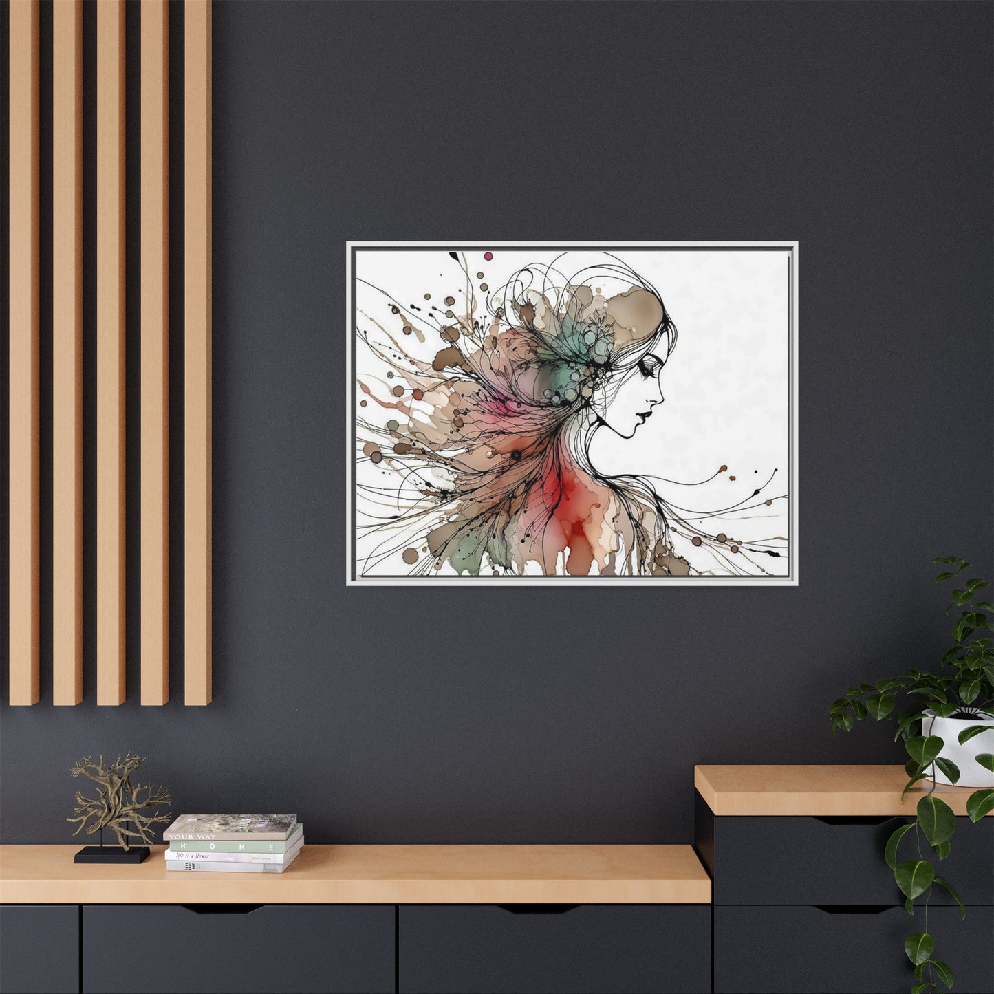 Matte Canvas, Framed (Multi-color) - Girl Whispers