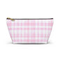 Chic Pink Plaid Accessory Pouch | Makeup Bag, Travel Organizer, Toiletry Case, Gift for Her, Cute Storage Solution