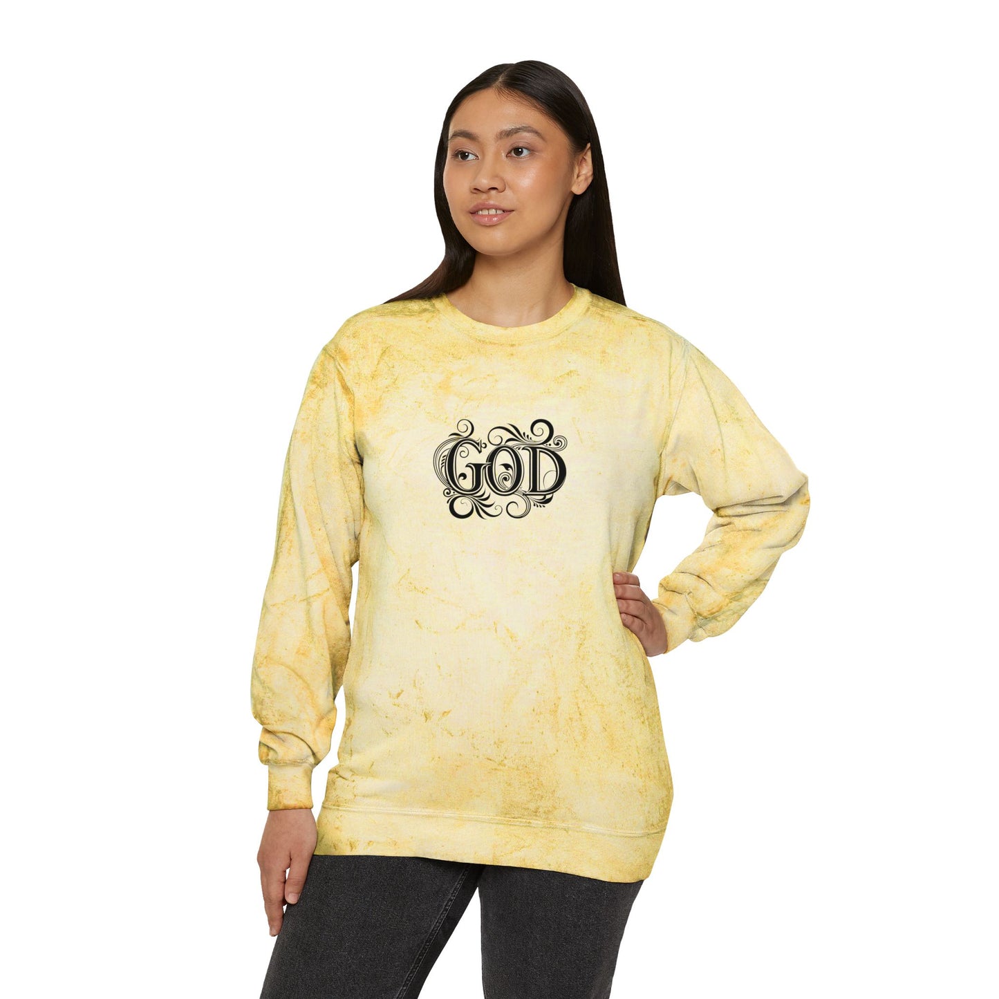 Colorful Inspirational Crewneck Sweatshirt, Unisex Sweatshirt, God Sweatshirt, Casual Wear, Color Blast, Birthday Gift, Spiritual Gift
