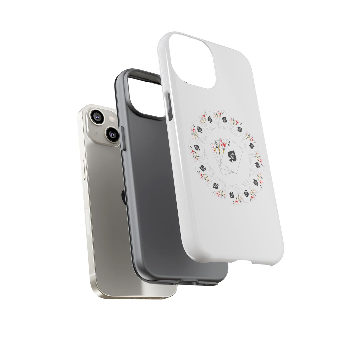 Tough Cases Phone Case, Floral Playing Cards Design, Cute Gift for Gamers, Unique Accessories for Friends, Fun Party Favor