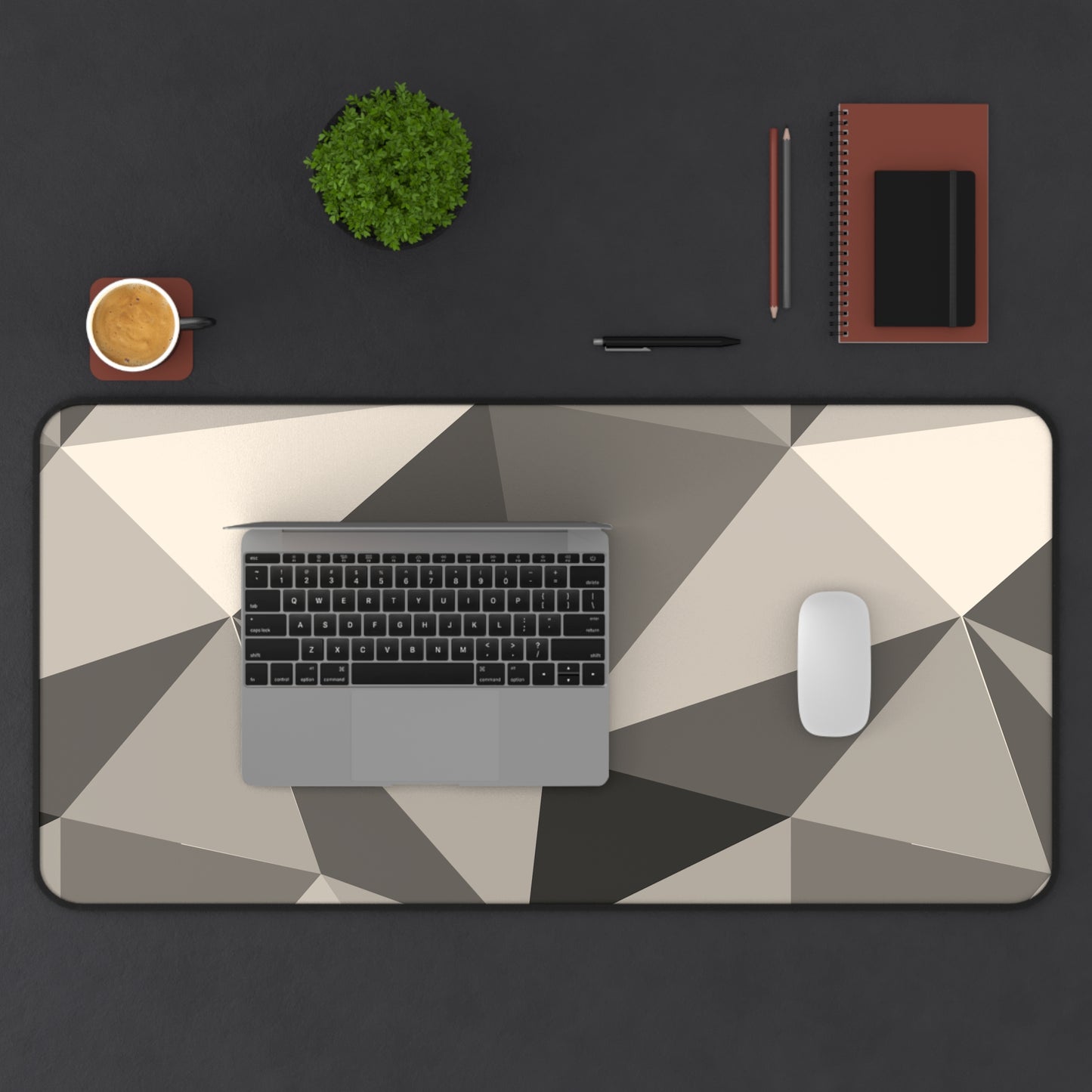 Geometric Desk Mat - Modern Workspace Decor, Office Desk Accessories, Stylish Mouse Pad, Home Office Gift, Minimalist Desk Decor