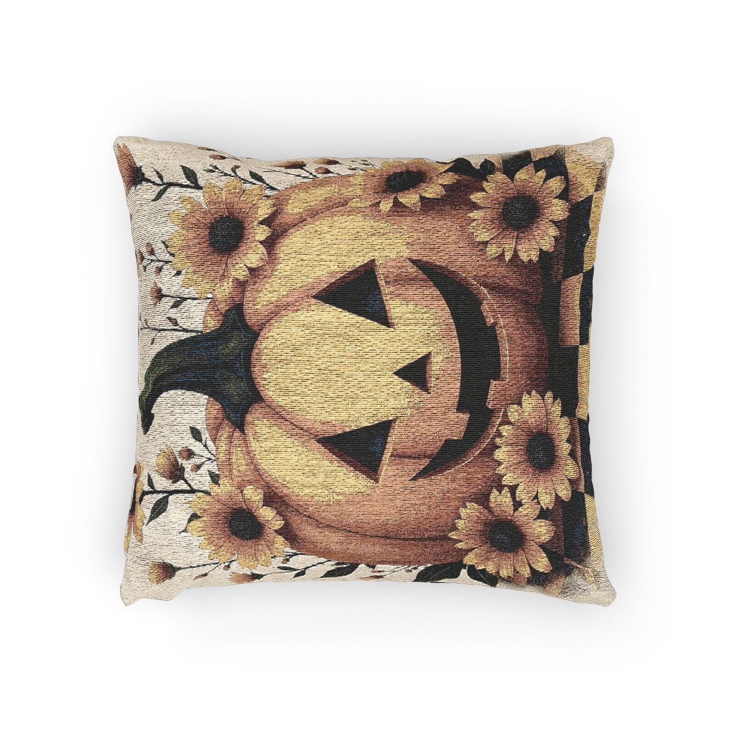 Autumn Pumpkin Woven Pillow, Fall Decor, Seasonal Home Accent, Cozy Throw Pillow, Halloween Decor, Harvest Celebration