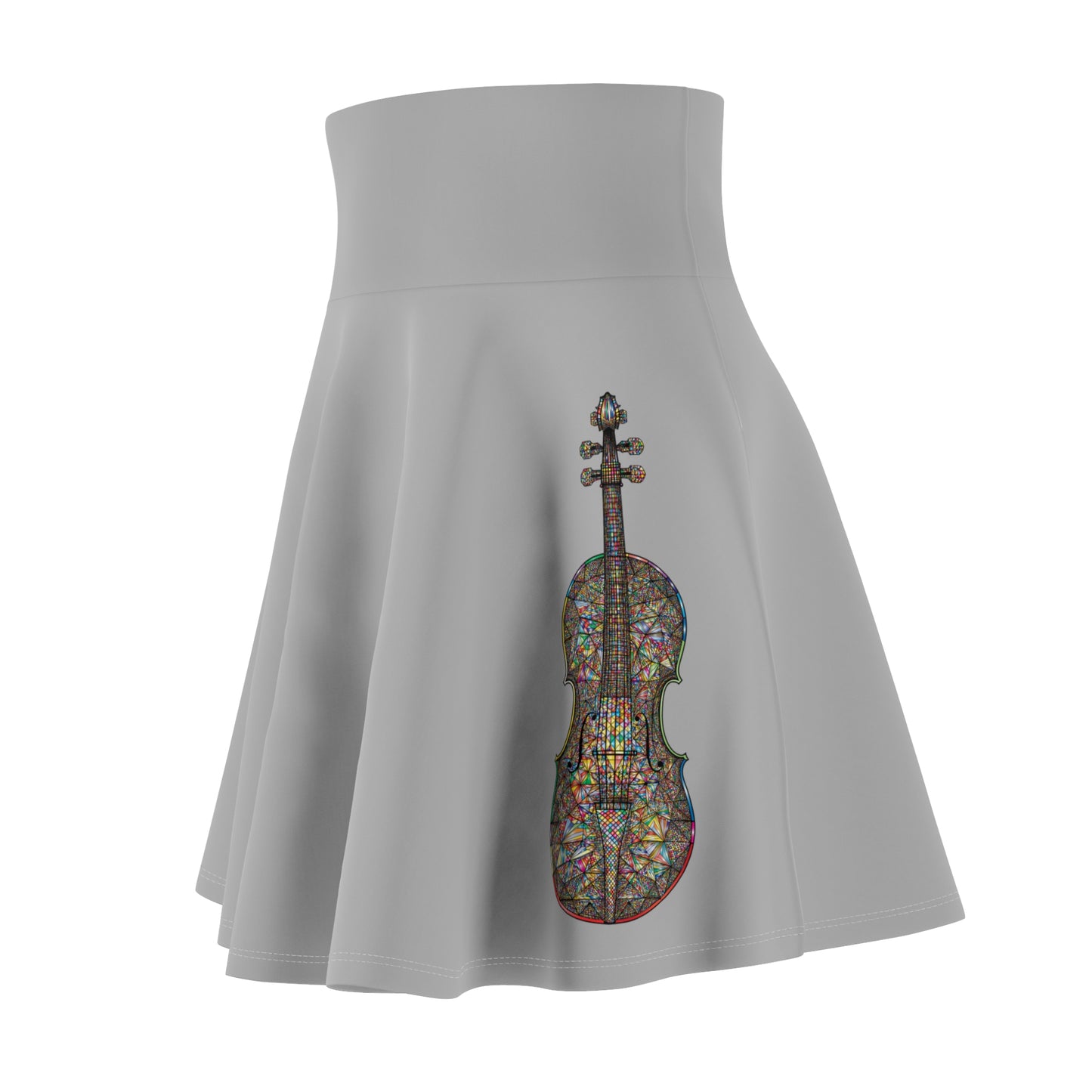 Colorful Violin Women's Skater Skirt, Fun & Flirty Skater Dress, Bohemian Look, Everyday Fashion, Music Lover Gift, Festival Wear