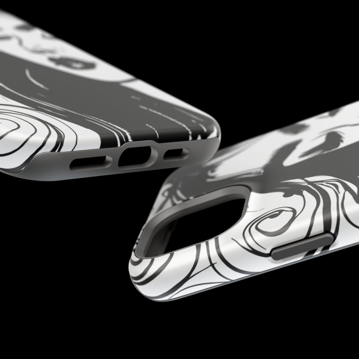 Artistic Black & White Portrait Phone Case — Magnetic Impact-Resistant