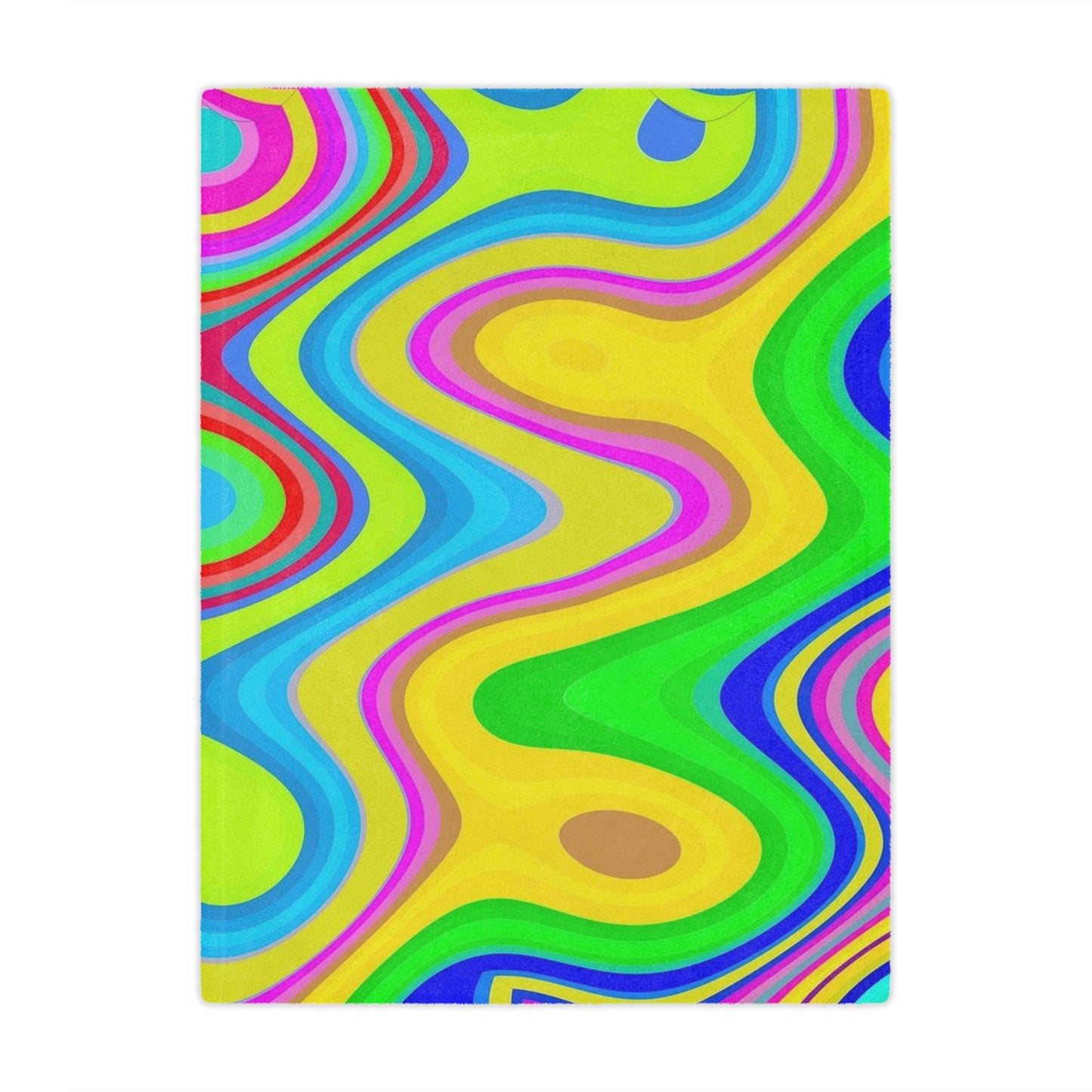 Psychedelic Swirl Minky Blanket — Colorful Retro Wave Throw