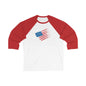 Patriotic Baseball Tee, Unisex 3/4 Sleeve Shirt, Casual Wear, Fourth of July Shirt, Summer Sports Tee, Americana Apparel
