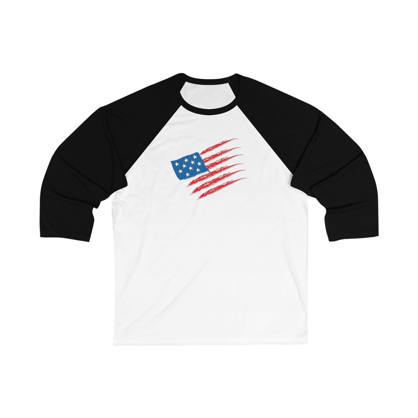 Patriotic Baseball Tee, Unisex 3/4 Sleeve Shirt, Casual Wear, Fourth of July Shirt, Summer Sports Tee, Americana Apparel
