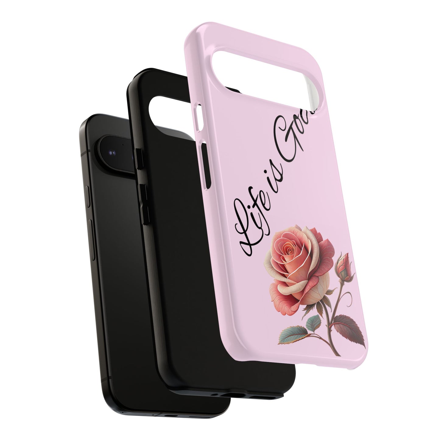 Roses & Positivity Phone Case - Floral Design, Life is Good, Tough Cases for Everyday Wear, Gift for Friends, Mother's Day, Spring [...]