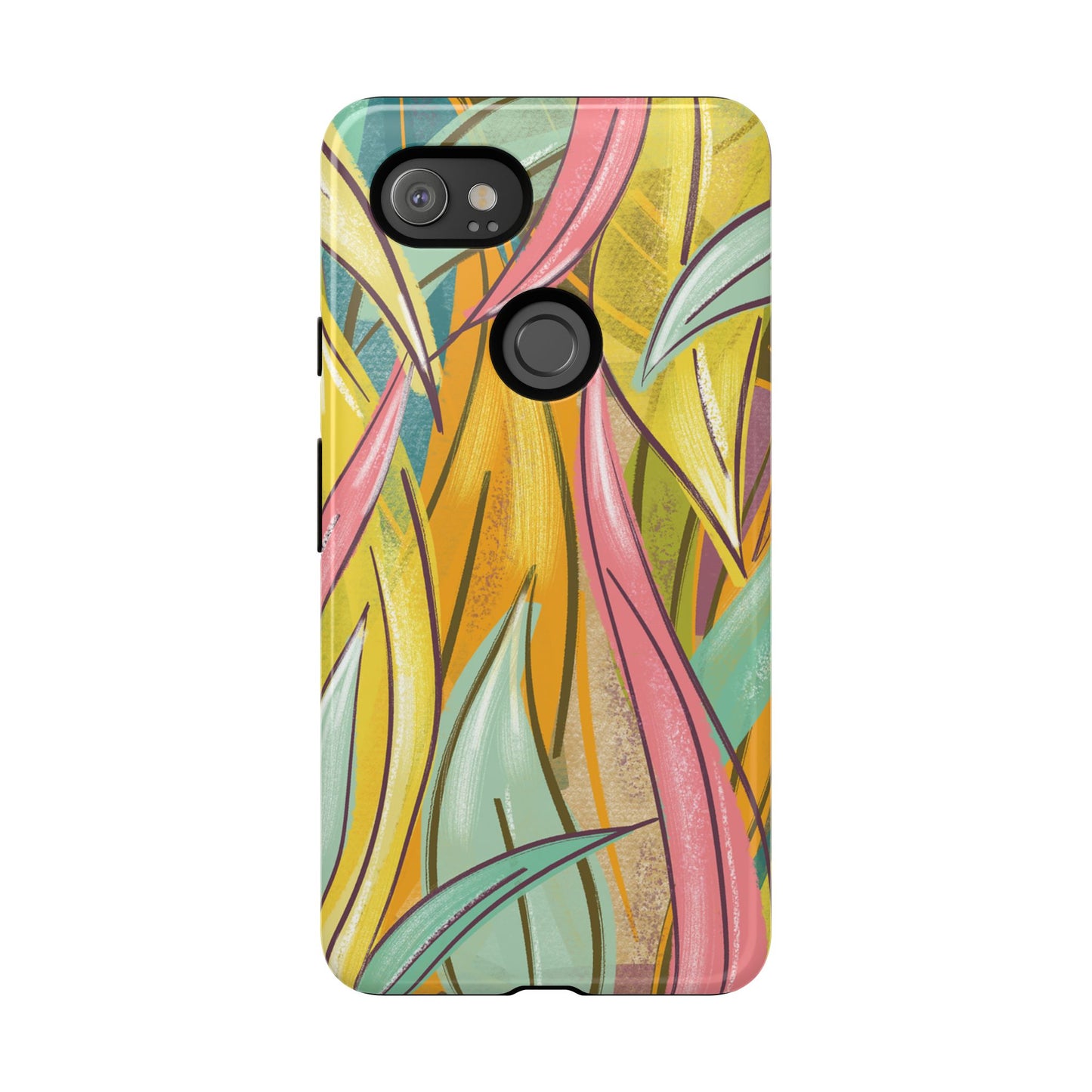 Vibrant Phone Case with Colorful Leaf Design, Tough Cases for Nature Lovers, Eco-Friendly Gift, Summer Vibes, Floral Phone Cover