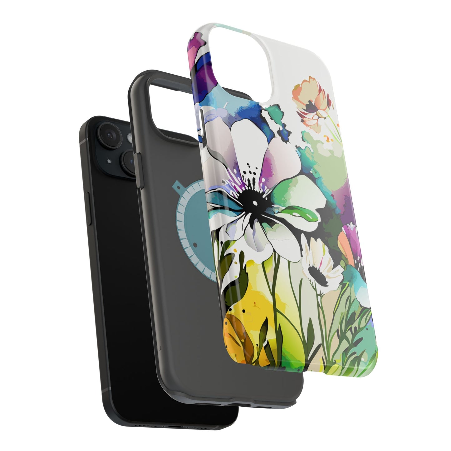 Floral Watercolor Magnetic Phone Case — Impact‑Resistant Protective Cover