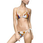 Colorful Marble Print Women's Bikini Swimsuit, Stylish Swimwear for Beach